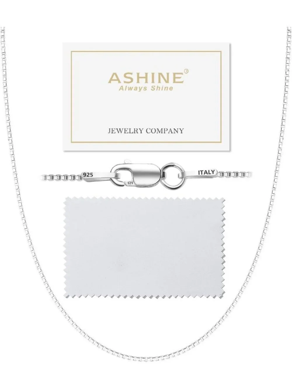 Sterling Silver Box Chain Necklace for Women - Elegant Pendant Ready Jewelry